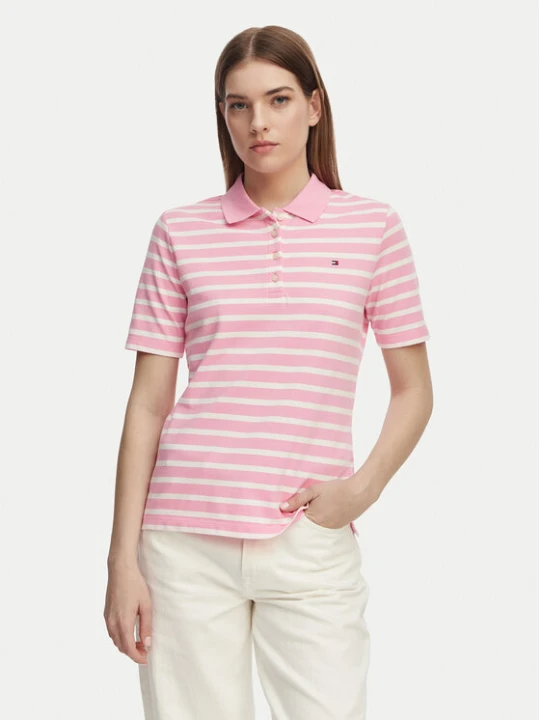 Zdjęcie produktu Tommy Hilfiger Polo 1985 WW0WW43224 Różowy jasny Regular Fit