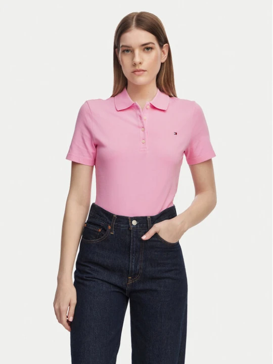 Zdjęcie produktu Tommy Hilfiger Polo 1985 WW0WW43225 Różowy jasny Slim Fit