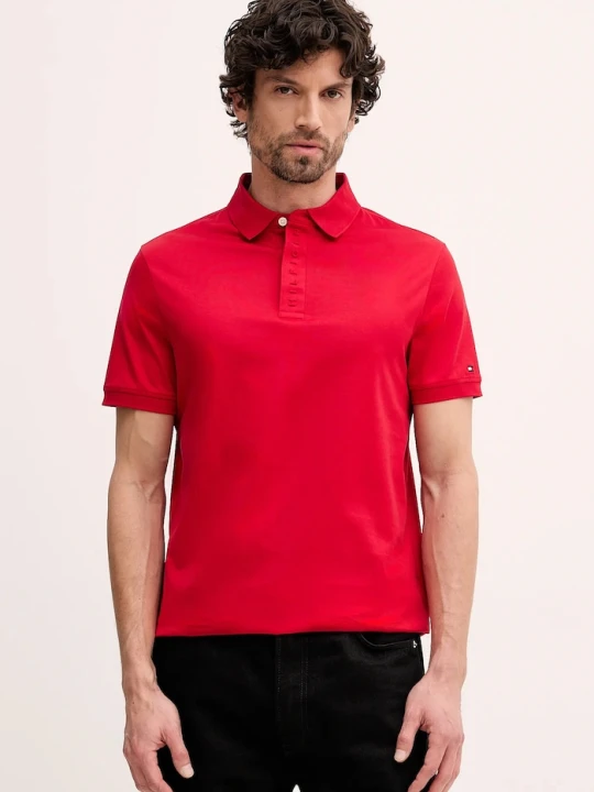 Zdjęcie produktu Tommy Hilfiger polo bawełniane czerwony