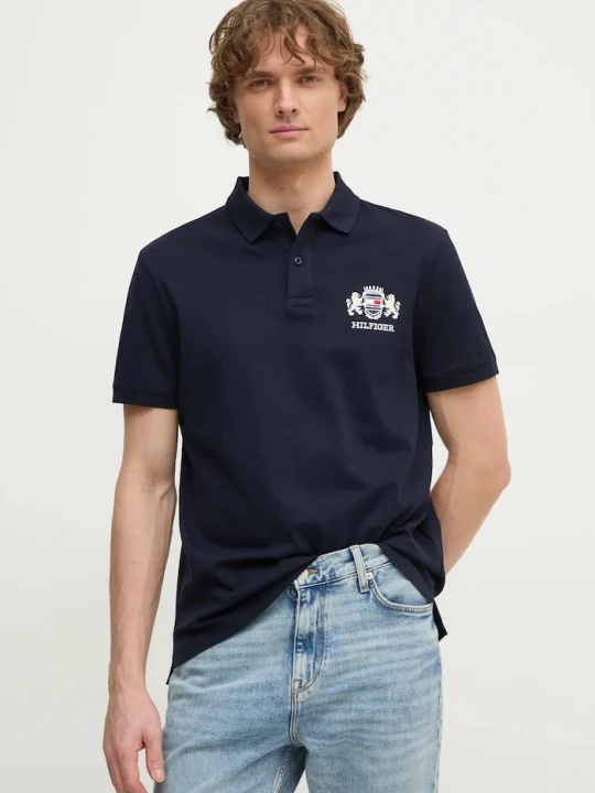 Zdjęcie produktu Tommy Hilfiger polo bawełniane granatowy