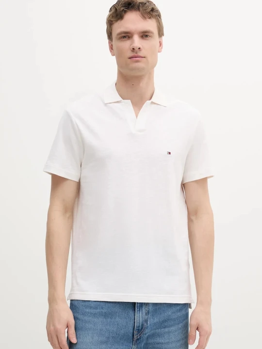 Zdjęcie produktu Tommy Hilfiger polo męskie bawełniane beżowy
