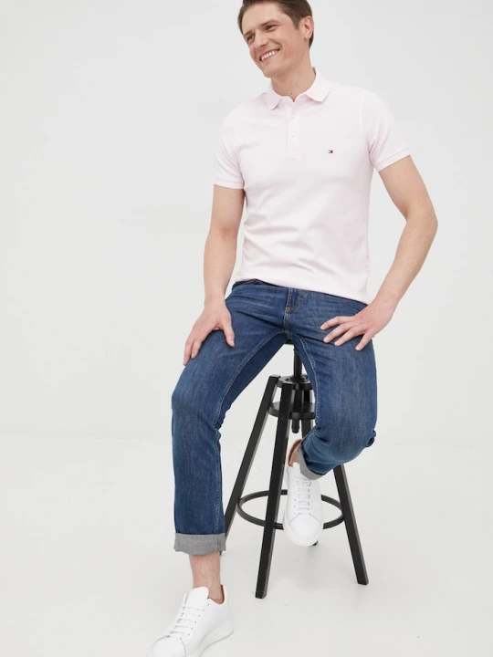 Zdjęcie produktu Tommy Hilfiger polo bawełniane różowy