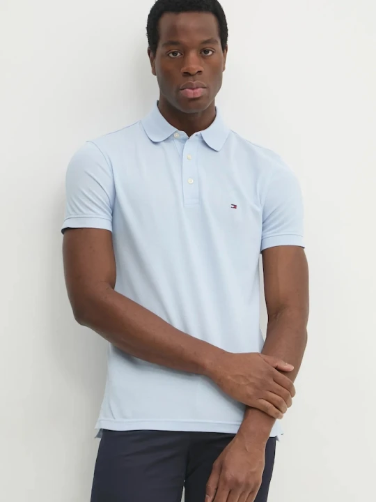 Zdjęcie produktu Tommy Hilfiger polo bawełniane niebieski