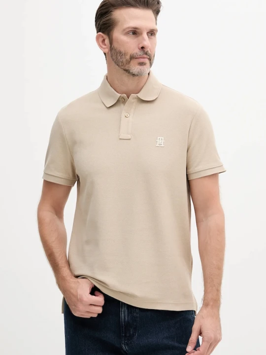 Zdjęcie produktu Tommy Hilfiger polo bawełniane beżowy