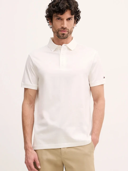 Zdjęcie produktu Tommy Hilfiger polo bawełniane beżowy
