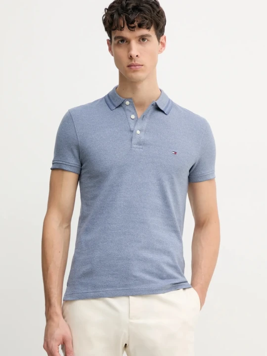 Zdjęcie produktu Tommy Hilfiger polo bawełniane niebieski