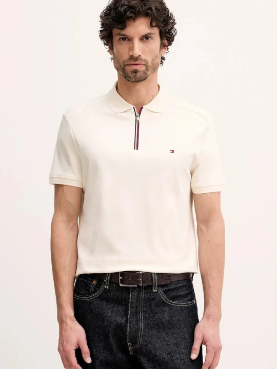 Zdjęcie produktu Tommy Hilfiger polo bawełniane beżowy