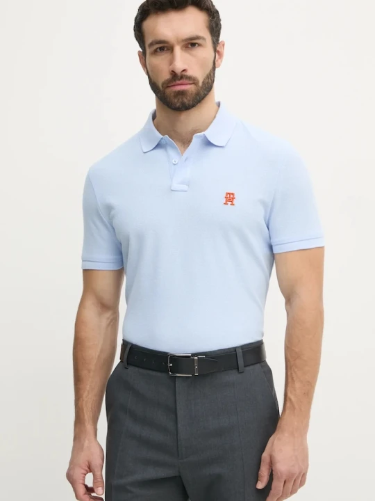 Zdjęcie produktu Tommy Hilfiger polo bawełniane niebieski