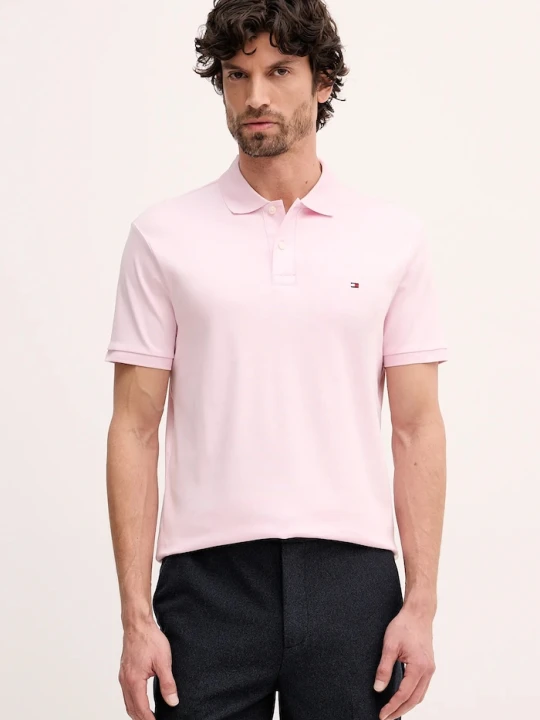 Zdjęcie produktu Tommy Hilfiger polo męskie bawełniane różowy