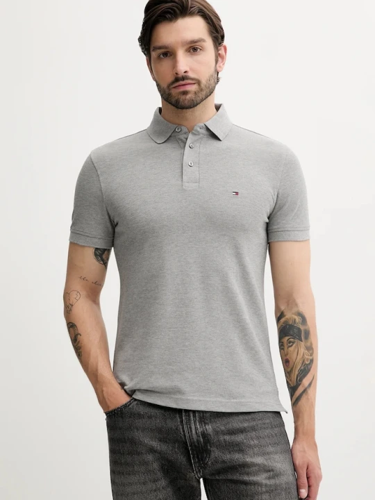 Zdjęcie produktu Tommy Hilfiger polo bawełniane z elastanem szary
