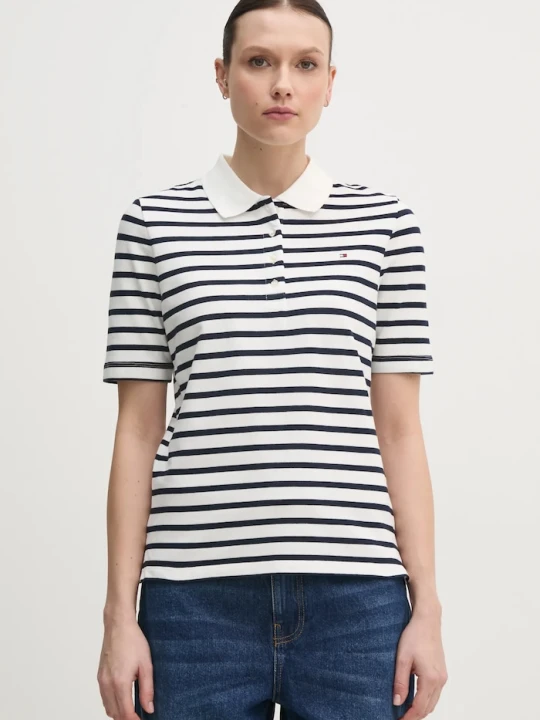 Zdjęcie produktu Tommy Hilfiger polo damskie z bawełną biały