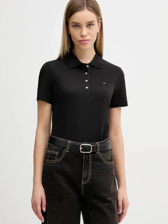 Zdjęcie produktu Tommy Hilfiger polo damskie z bawełną czarny