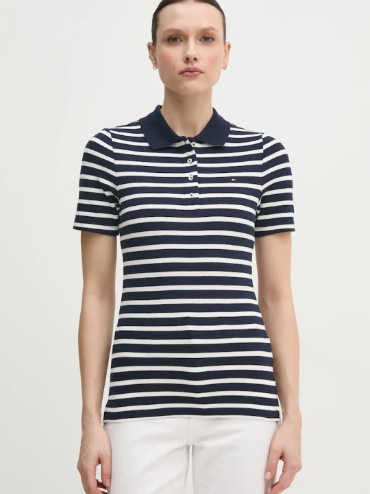 Zdjęcie produktu Tommy Hilfiger polo damskie z bawełną granatowy