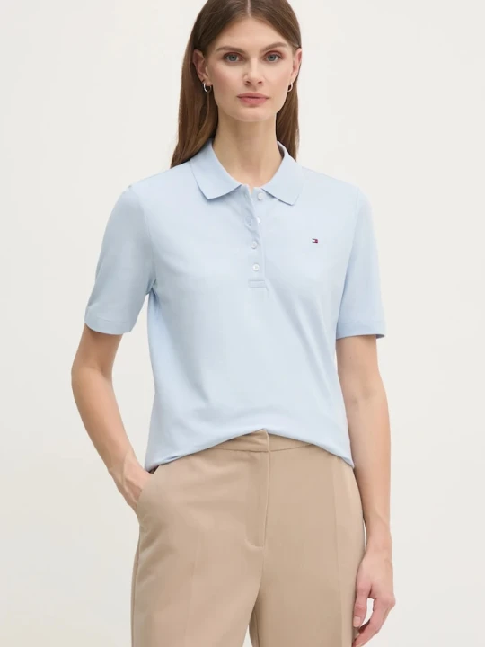Zdjęcie produktu Tommy Hilfiger polo damskie z bawełną niebieski