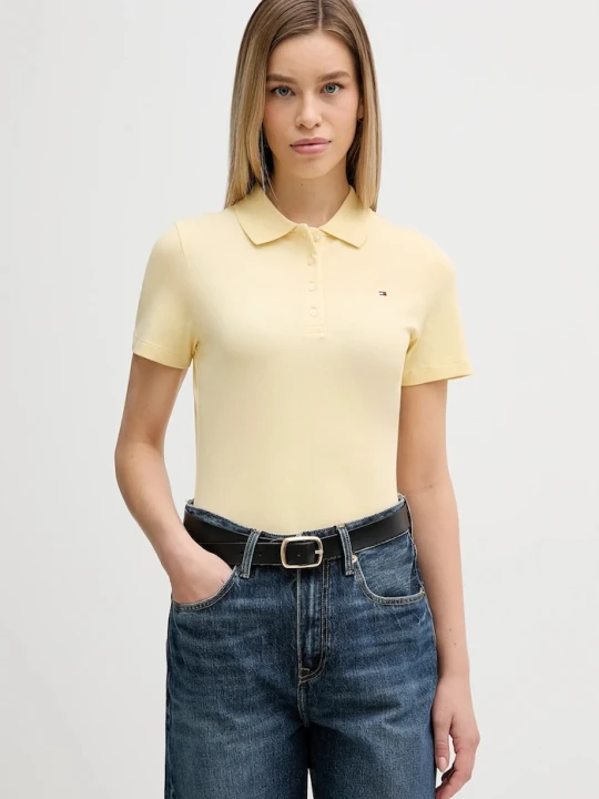 Zdjęcie produktu Tommy Hilfiger polo damskie z bawełny żółty