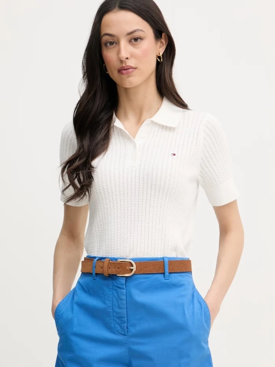 Zdjęcie produktu Tommy Hilfiger polo damskie bawełniane biały