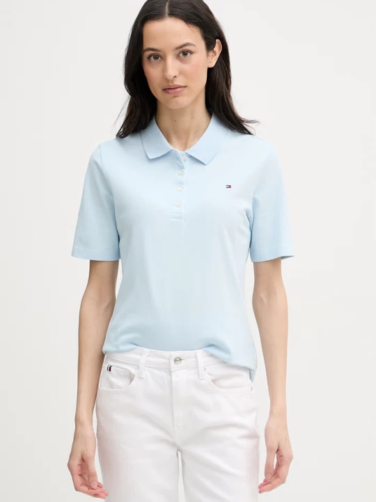 Zdjęcie produktu Tommy Hilfiger polo damskie z bawełną niebieski