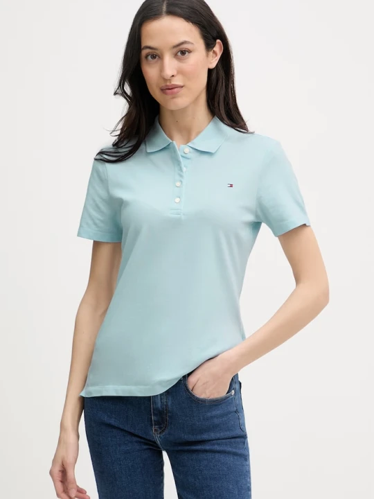 Zdjęcie produktu Tommy Hilfiger polo damskie z bawełną niebieski