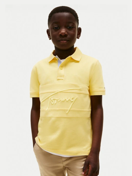 Zdjęcie produktu Tommy Hilfiger Polo Flag KB0KB09714 Żółty Regular Fit