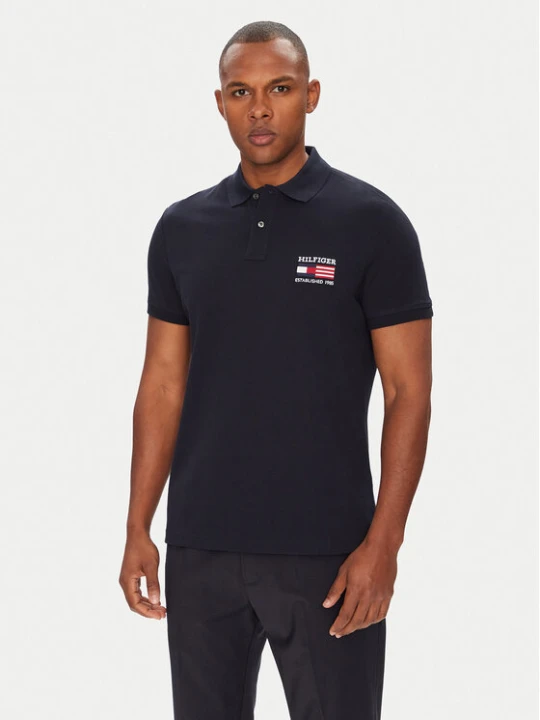 Zdjęcie produktu Tommy Hilfiger Polo Flag MW0MW39836 Granatowy Regular Fit