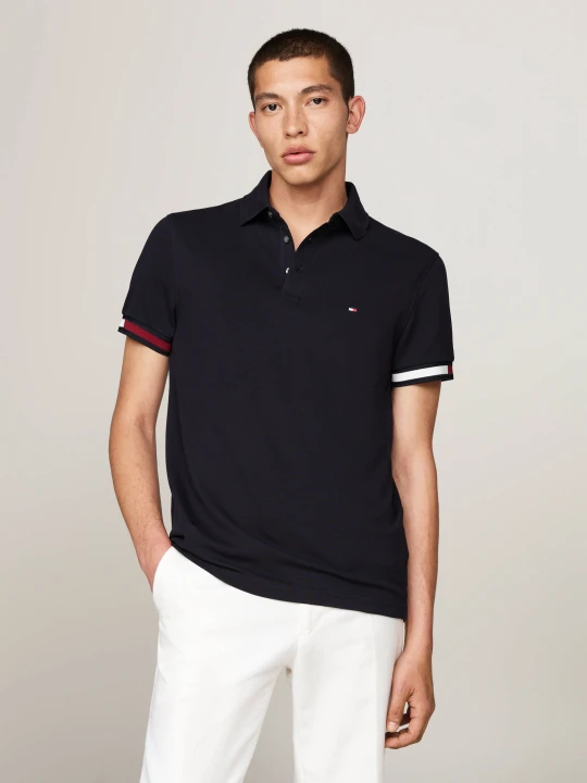 Zdjęcie produktu Tommy Hilfiger Polo flag | Slim Fit czarny