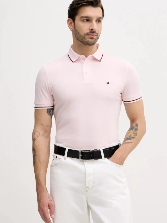 Zdjęcie produktu Tommy Hilfiger t-shirt męski bawełniany różowy