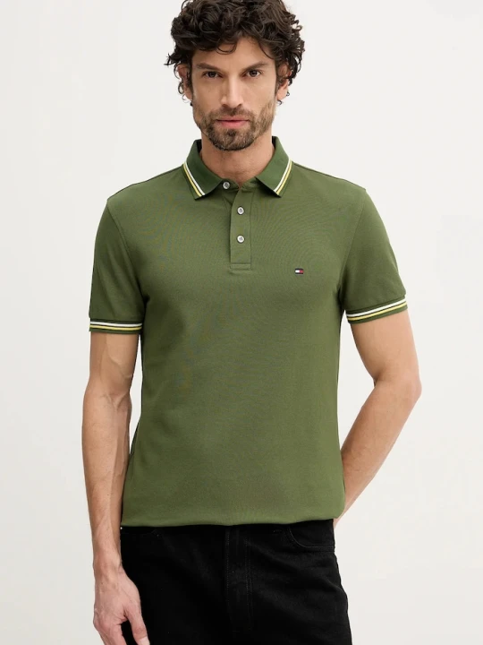 Zdjęcie produktu Tommy Hilfiger t-shirt męski bawełniany zielony