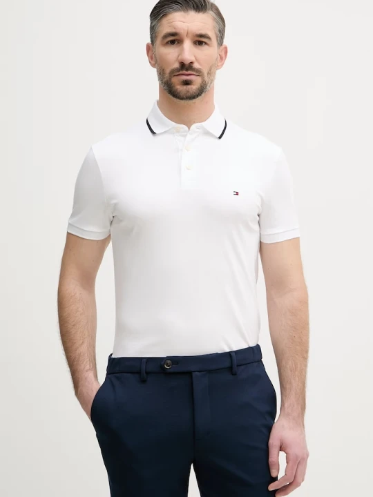 Zdjęcie produktu Tommy Hilfiger polo męskie bawełniane biały