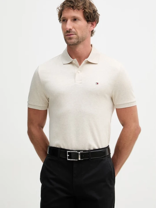 Zdjęcie produktu Tommy Hilfiger polo męskie bawełniane beżowy
