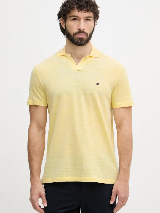 Zdjęcie produktu Tommy Hilfiger polo męskie bawełniane żółty
