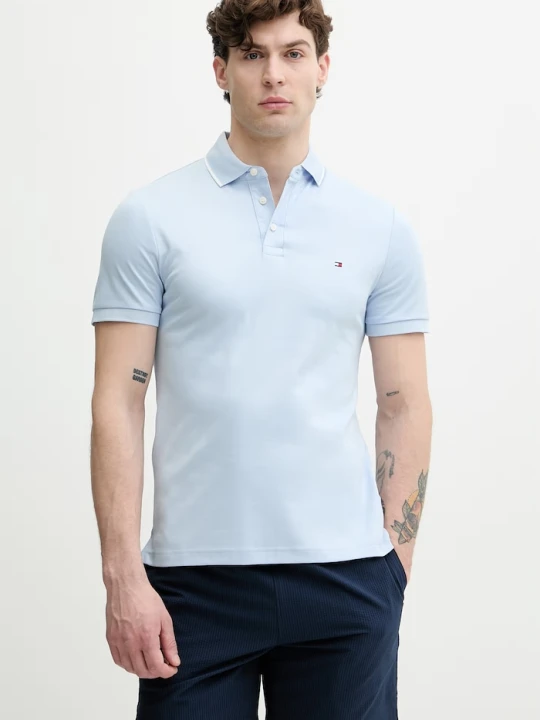 Zdjęcie produktu Tommy Hilfiger polo męskie bawełniane niebieski