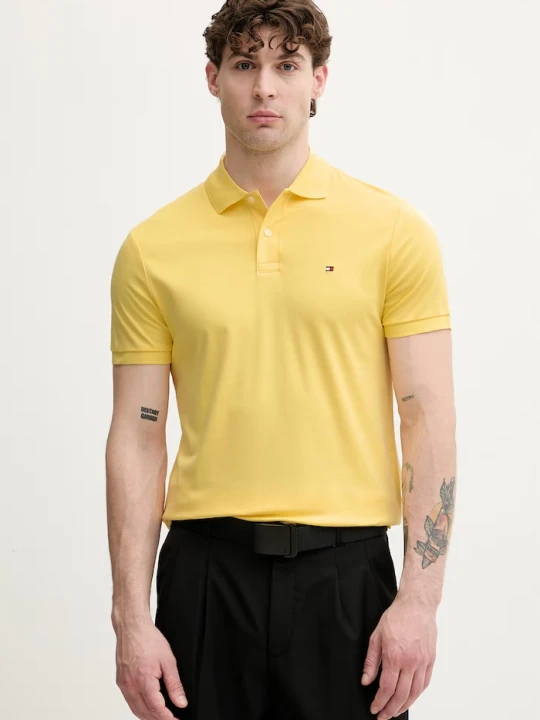 Zdjęcie produktu Tommy Hilfiger polo męskie bawełniane żółty