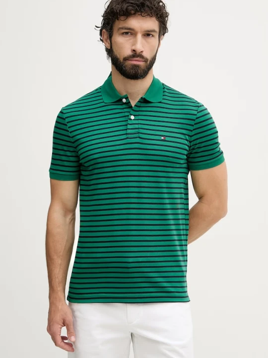 Zdjęcie produktu Tommy Hilfiger polo męskie bawełniane zielony