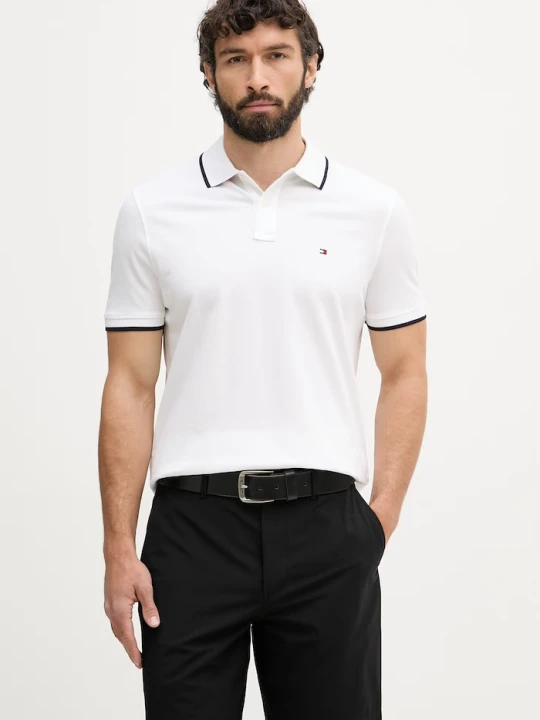 Zdjęcie produktu Tommy Hilfiger polo męskie bawełniane biały