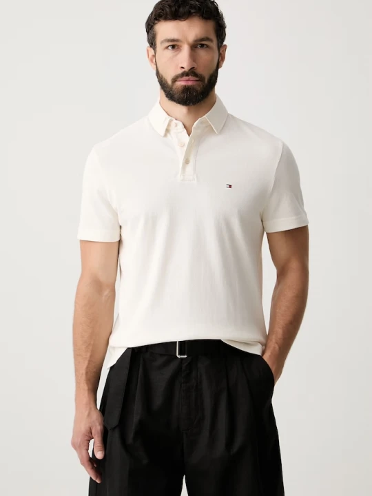 Zdjęcie produktu Tommy Hilfiger polo męskie bawełniane beżowy