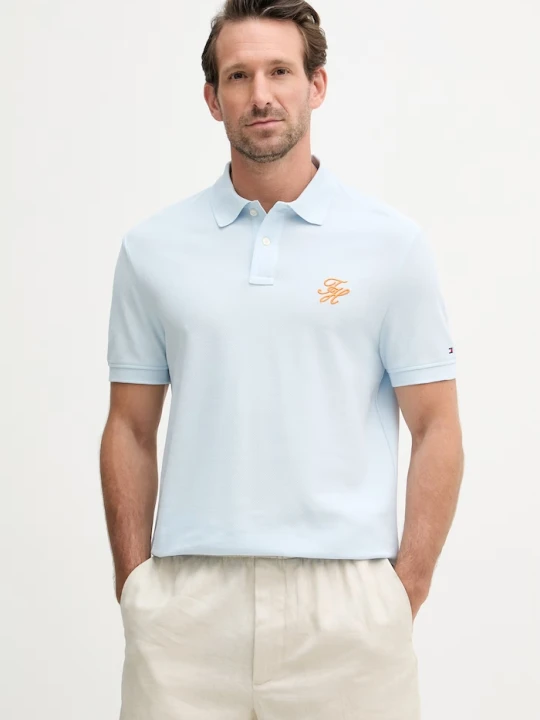 Zdjęcie produktu Tommy Hilfiger polo męskie bawełniane SUMMER niebieski
