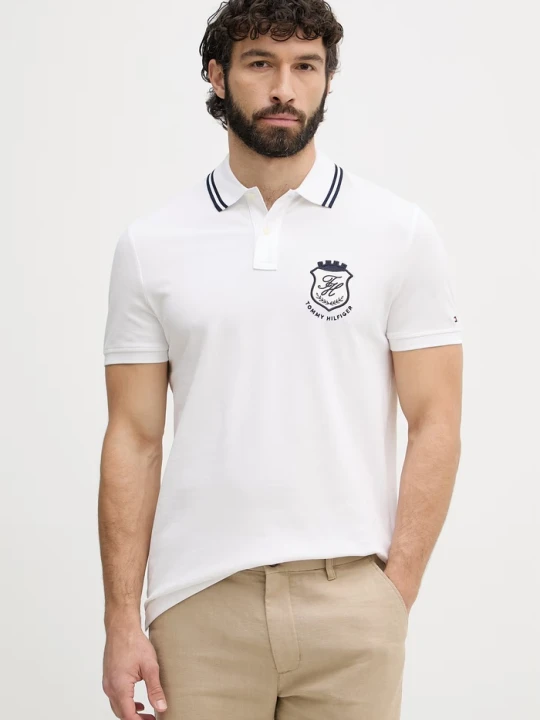 Zdjęcie produktu Tommy Hilfiger polo męskie z bawełną biały