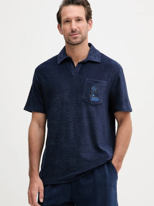 Zdjęcie produktu Tommy Hilfiger polo męskie z bawełną SUMMER granatowy