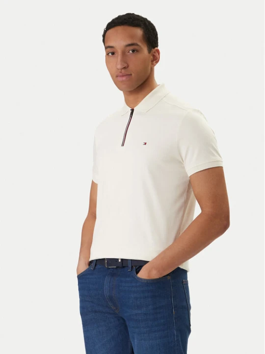 Zdjęcie produktu Tommy Hilfiger Polo MW0MW41613 Écru Regular Fit Kremowy