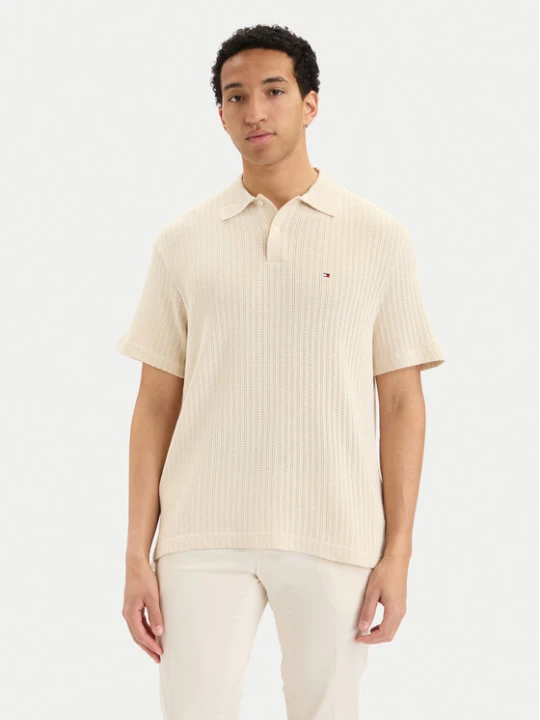 Zdjęcie produktu Tommy Hilfiger Polo MW0MW42770 Kremowy Regular Fit