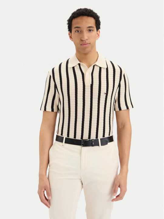 Zdjęcie produktu Tommy Hilfiger Polo MW0MW42770 Kremowy Regular Fit