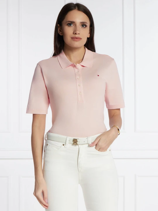 Zdjęcie produktu Tommy Hilfiger Polo PIQUE | Regular Fit pudrowy róż