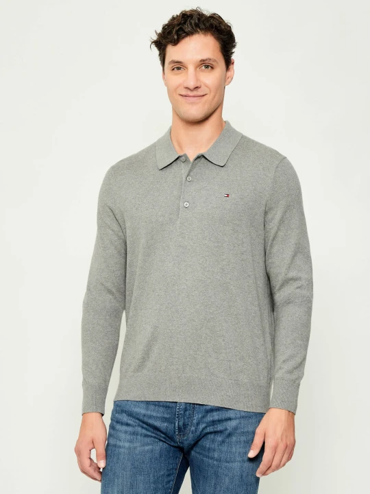 Zdjęcie produktu Tommy Hilfiger Polo | Regular Fit | z dodatkiem kaszmiru szary