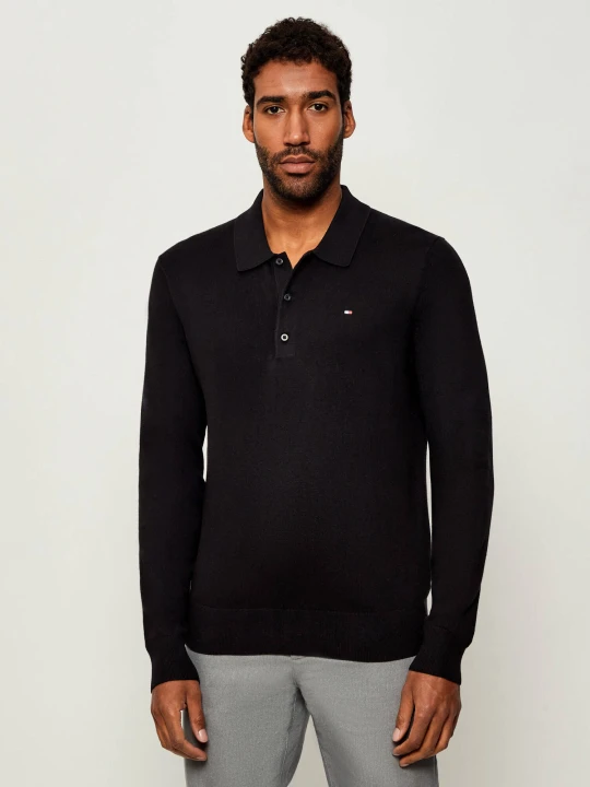 Zdjęcie produktu Tommy Hilfiger Polo | Regular Fit | z dodatkiem kaszmiru czarny