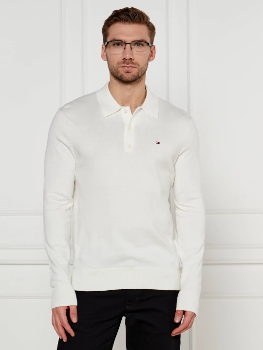 Zdjęcie produktu Tommy Hilfiger Polo | Regular Fit | z dodatkiem kaszmiru biały