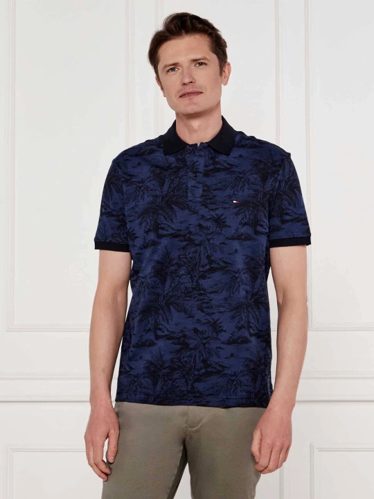 Zdjęcie produktu Tommy Hilfiger Polo | Regular Fit | z dodatkiem lnu granatowy