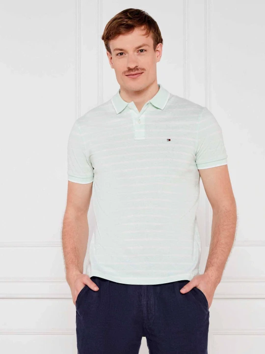 Zdjęcie produktu Tommy Hilfiger Polo | Regular Fit | z dodatkiem lnu miętowy