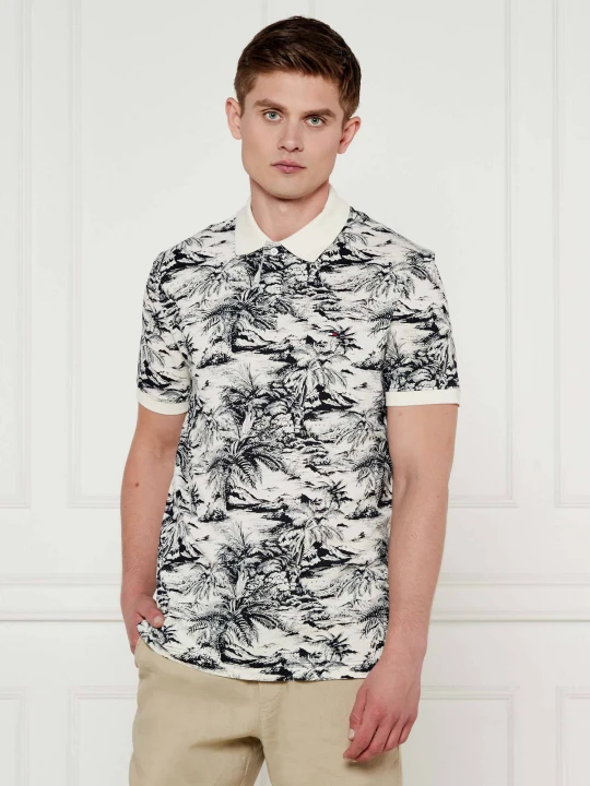 Zdjęcie produktu Tommy Hilfiger Polo | Regular Fit | z dodatkiem lnu ecru
