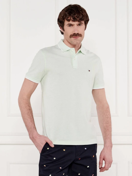 Zdjęcie produktu Tommy Hilfiger Polo | Regular Fit | z dodatkiem lnu miętowy