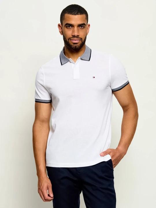 Zdjęcie produktu Tommy Hilfiger Polo | Regular Fit | z dodatkiem lnu biały